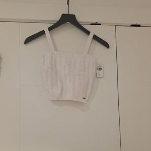 Hollister Cream Knit Crop Top